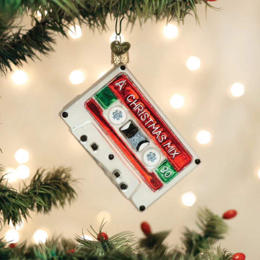 Vintage Old World Christmas Mixtape Ornament for Festive Decor