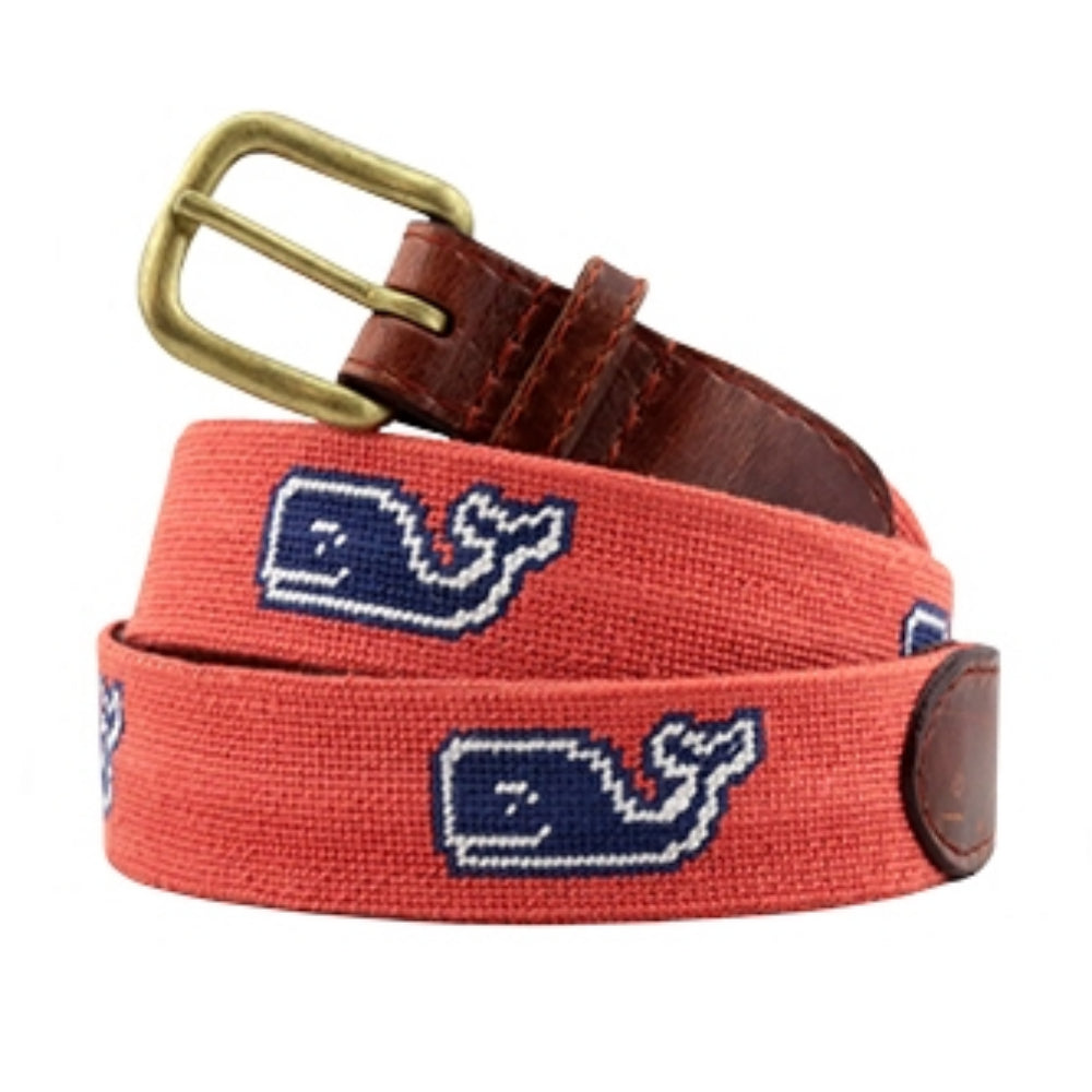 Vineyard Vines x Smathers & Branson 38-Inch Classic Whale Needlepoint Belt