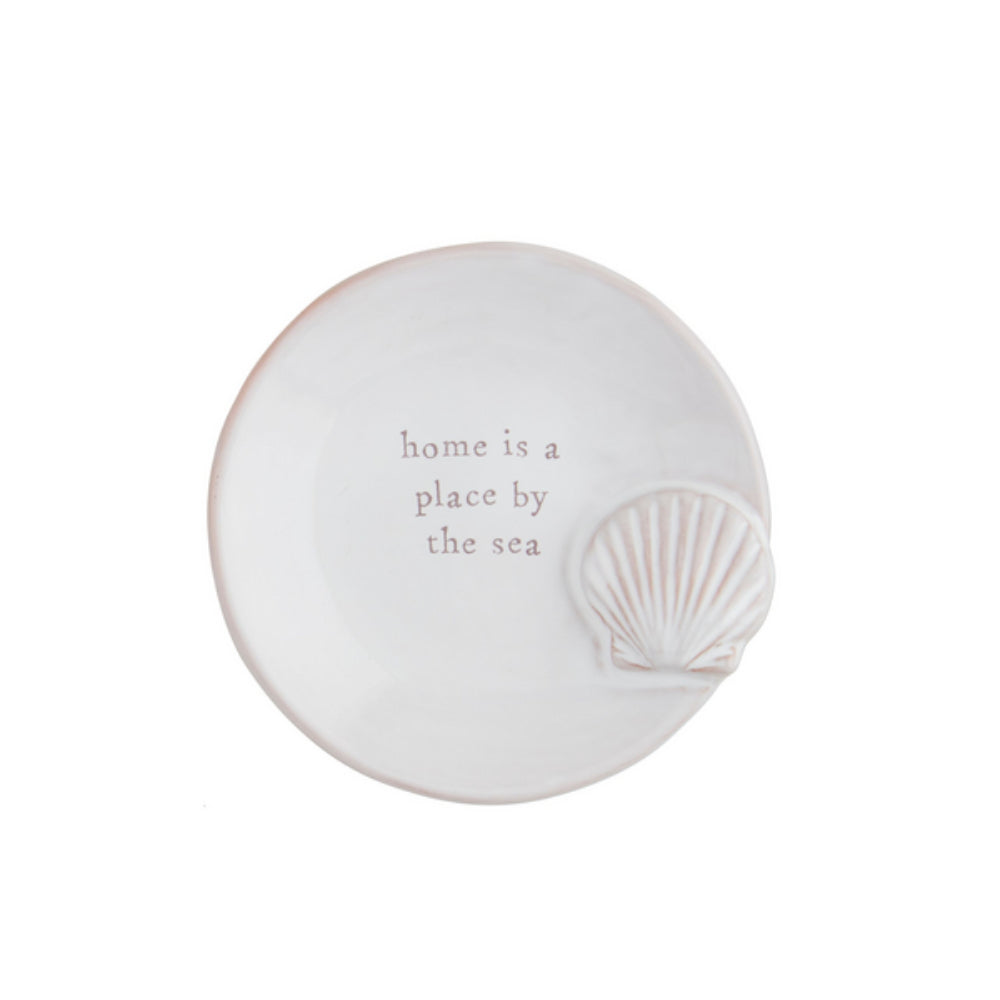 Mud Pie Glazed Terracotta Sea Life Tidbit Tray with 4-Inch Diameter