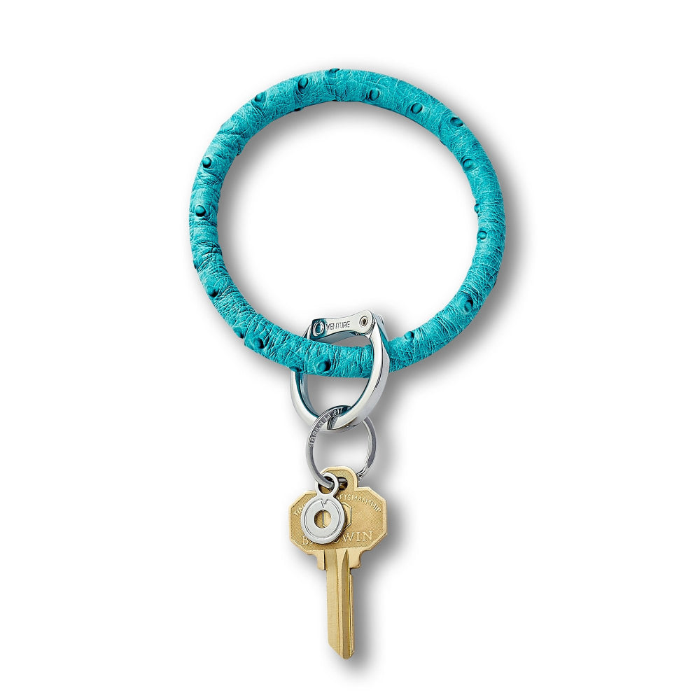 O-VENTURE Premium Ostrich Leather Large O-Style Key Ring