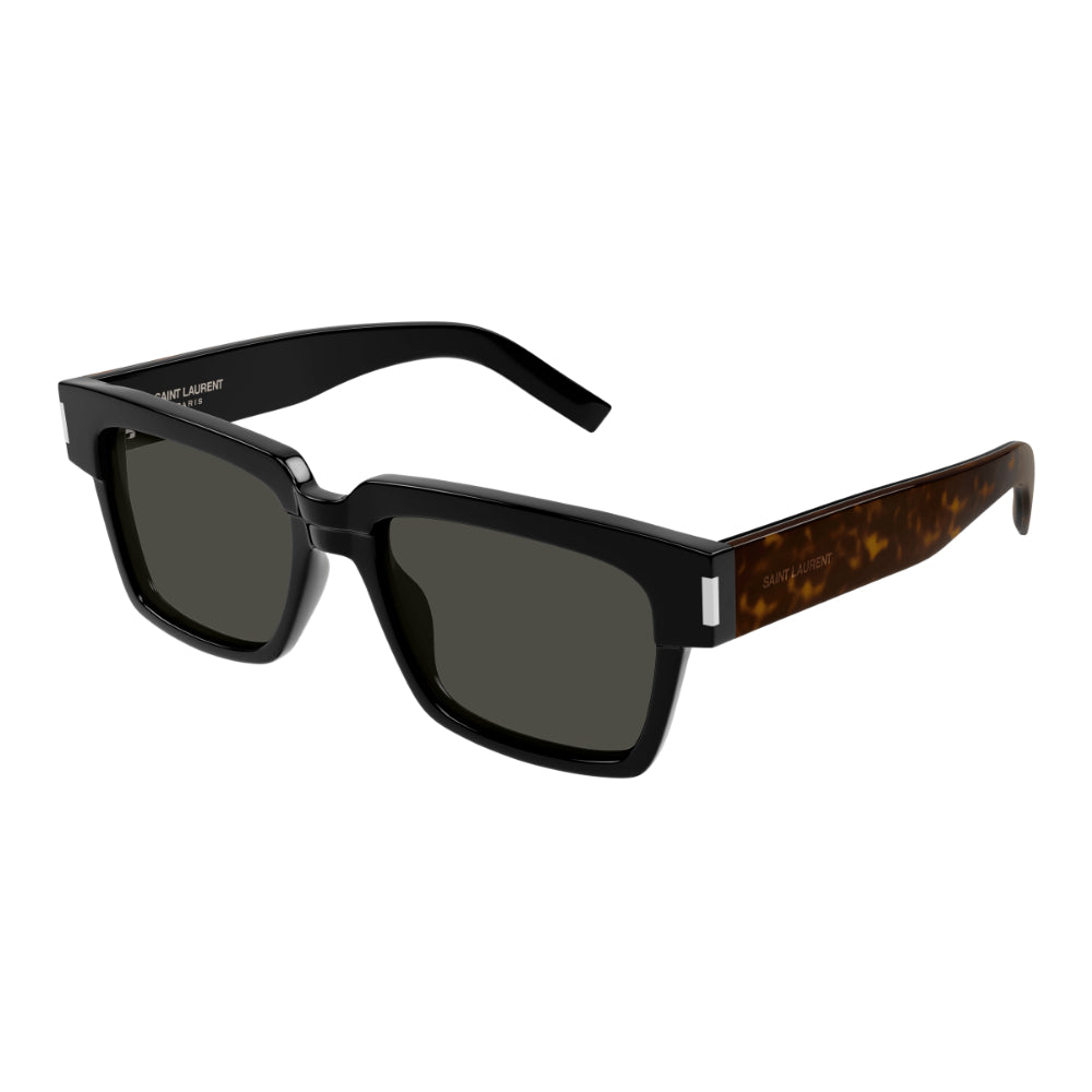 Saint Laurent Men's Fashionable SL 732 VADIM Square Sunglasses in Classic Black and Stylish Havana Tortoiseshell