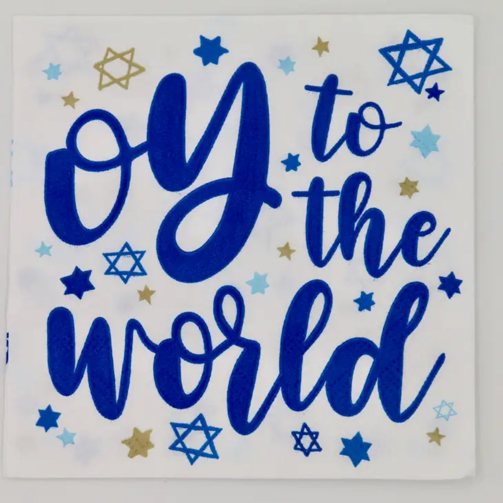Soiree Sisters Hilarious Hanukkah Party Cocktail Beverage Napkins - Oy To The World
