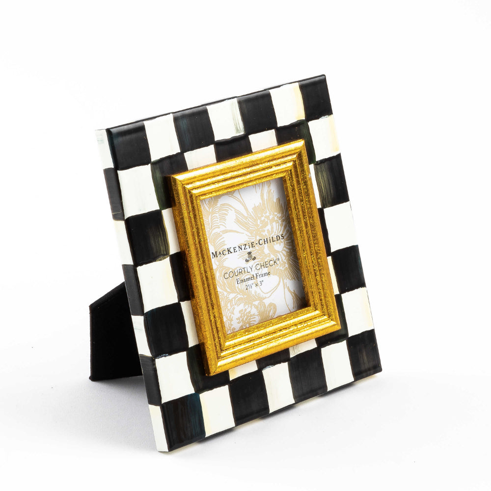MacKenzie-Childs Exquisite Courtly Check Pattern Enamel Picture Frame
