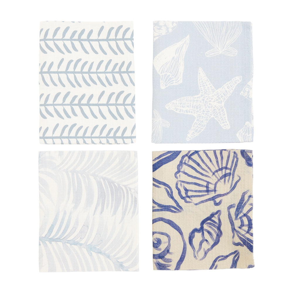Mud Pie Blue and White Cotton Hand Sea Towels for Individual Sale