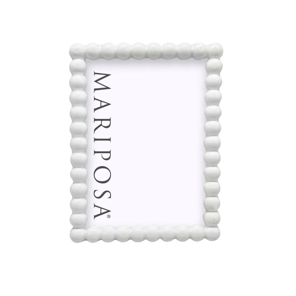 Mariposa Decorative Baubles White Picture Frame for 5x7 and 4x6 Photos
