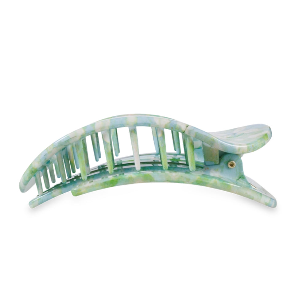 TELETIES Extra-Large Circular Flat Hair Clip Ideal for Thick Hair - Elephant Falls Design