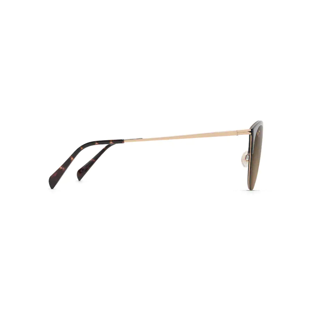 Maui Jim OLILI Retro Cat Eye Sunglasses with Memory Metal and Glossy Finish