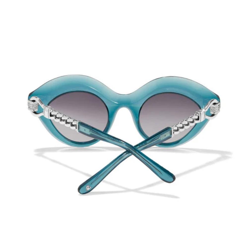 Stylish Brighton Meridian Suez Retro Cat Eye Sunglasses with Chain Link Design