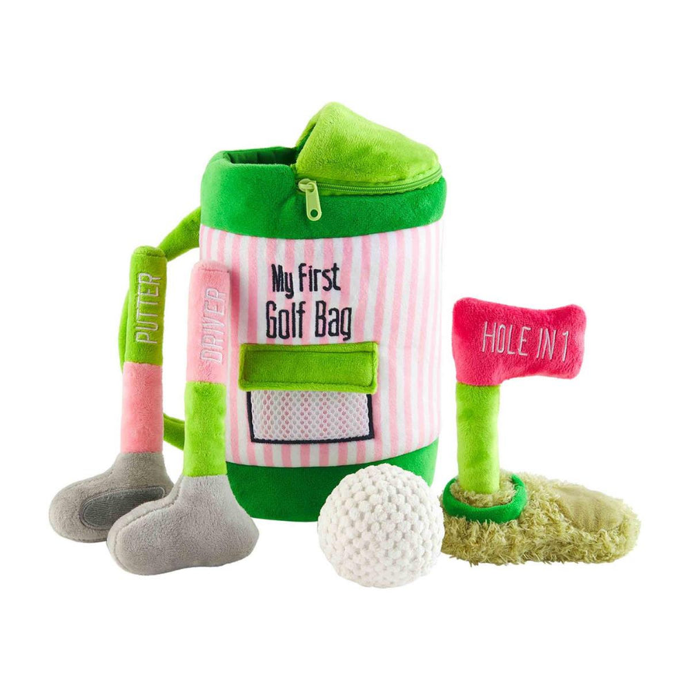 Mud Pie Soft Plush Golf Bag Set with Interactive Accessories