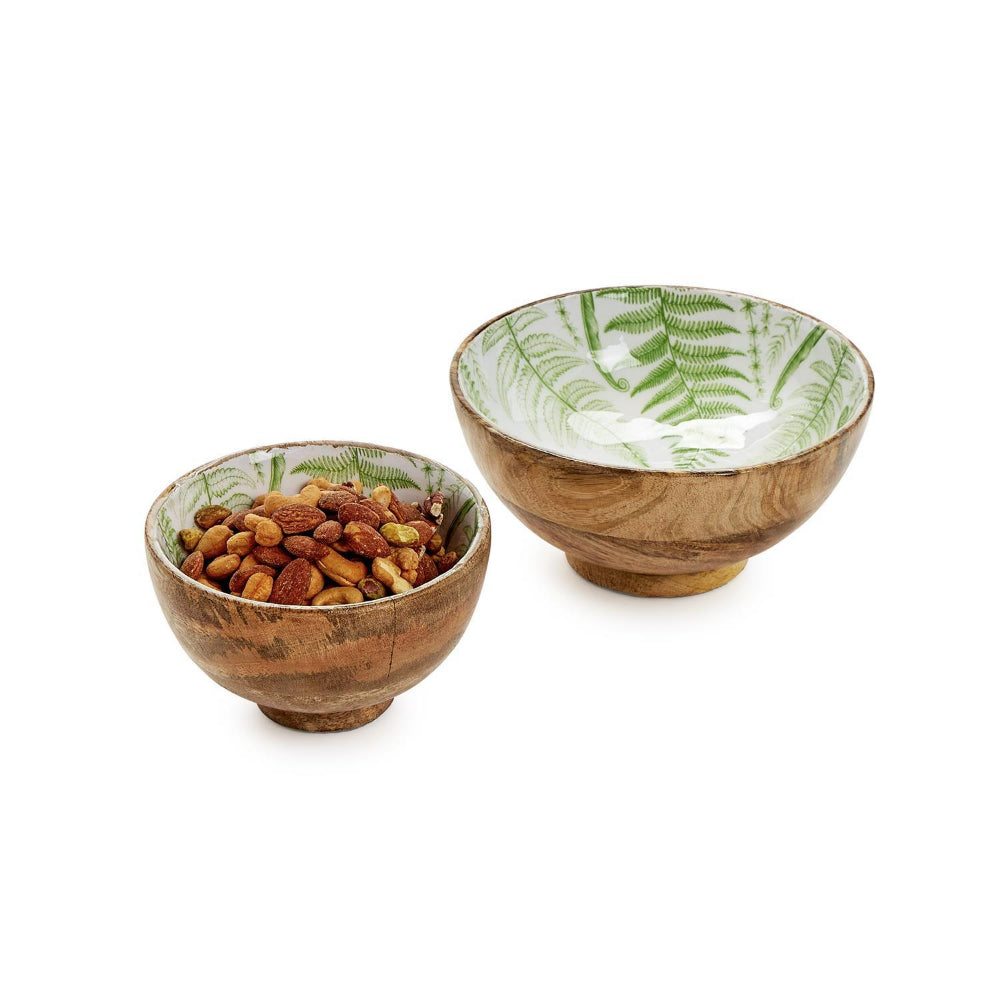 Exquisite Hand-Crafted Mango Wood Pedestal Bowls by Two's Company