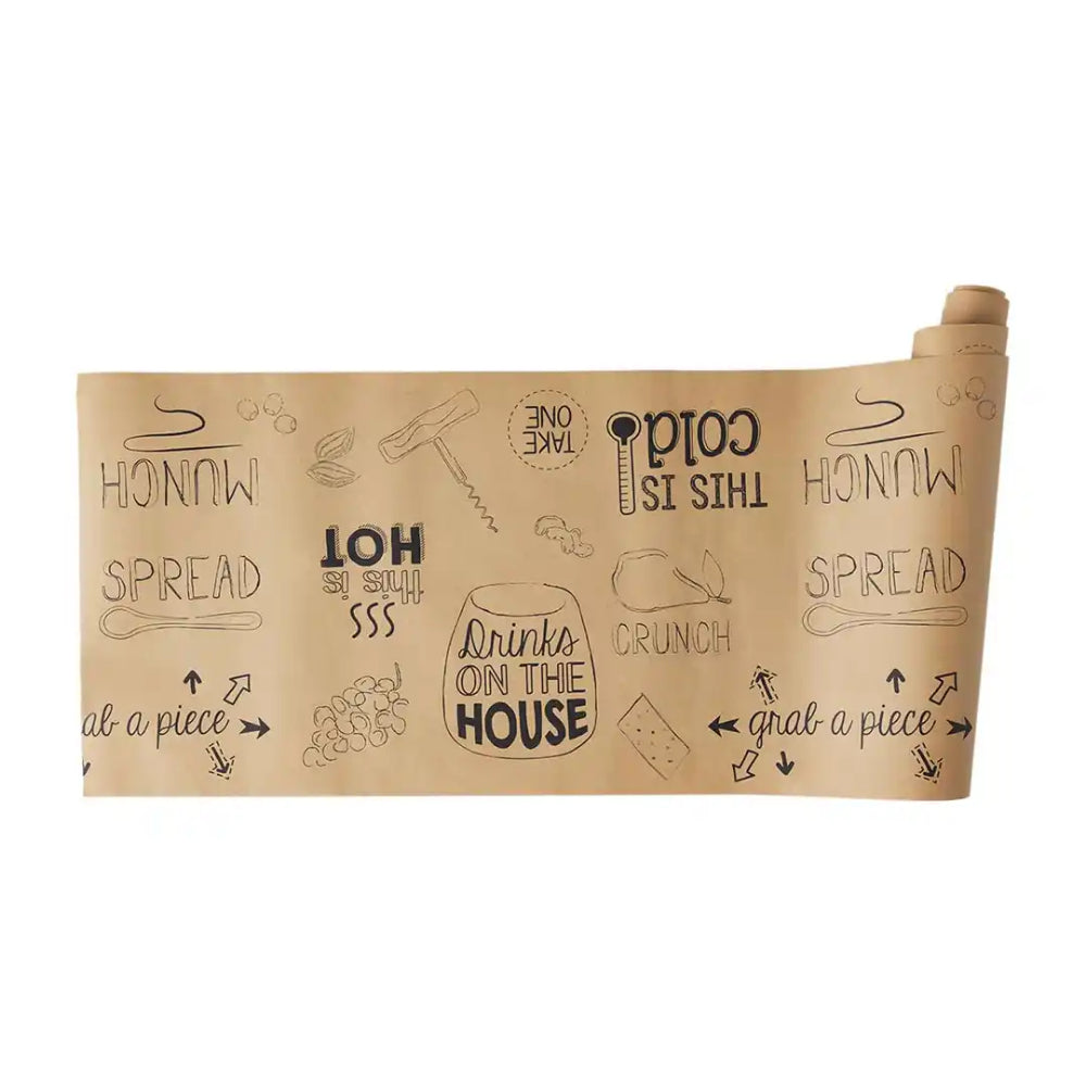 Disposable Mud Pie Art Kraft Paper Table Runner Roll for Messy Meals and Large Dinner Parties
