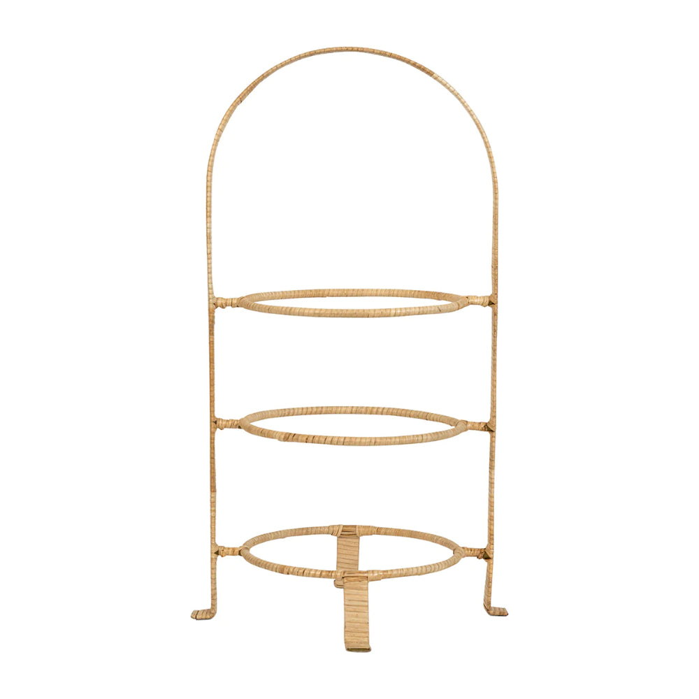 Juliska Provence Rattan Three - Tiered Elegant Plate Server for Entertaining