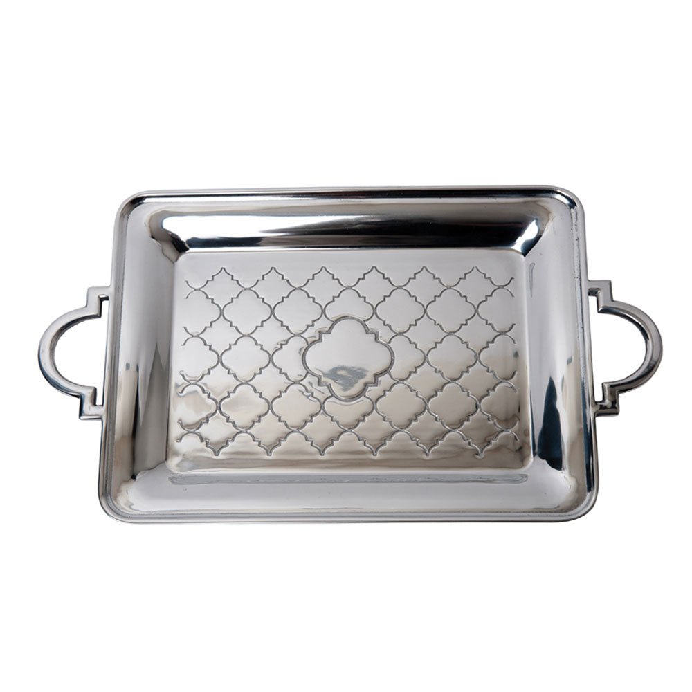 Exquisite Salisbury Casablanca Cast Aluminum Quatrefoil Trays in Various Sizes