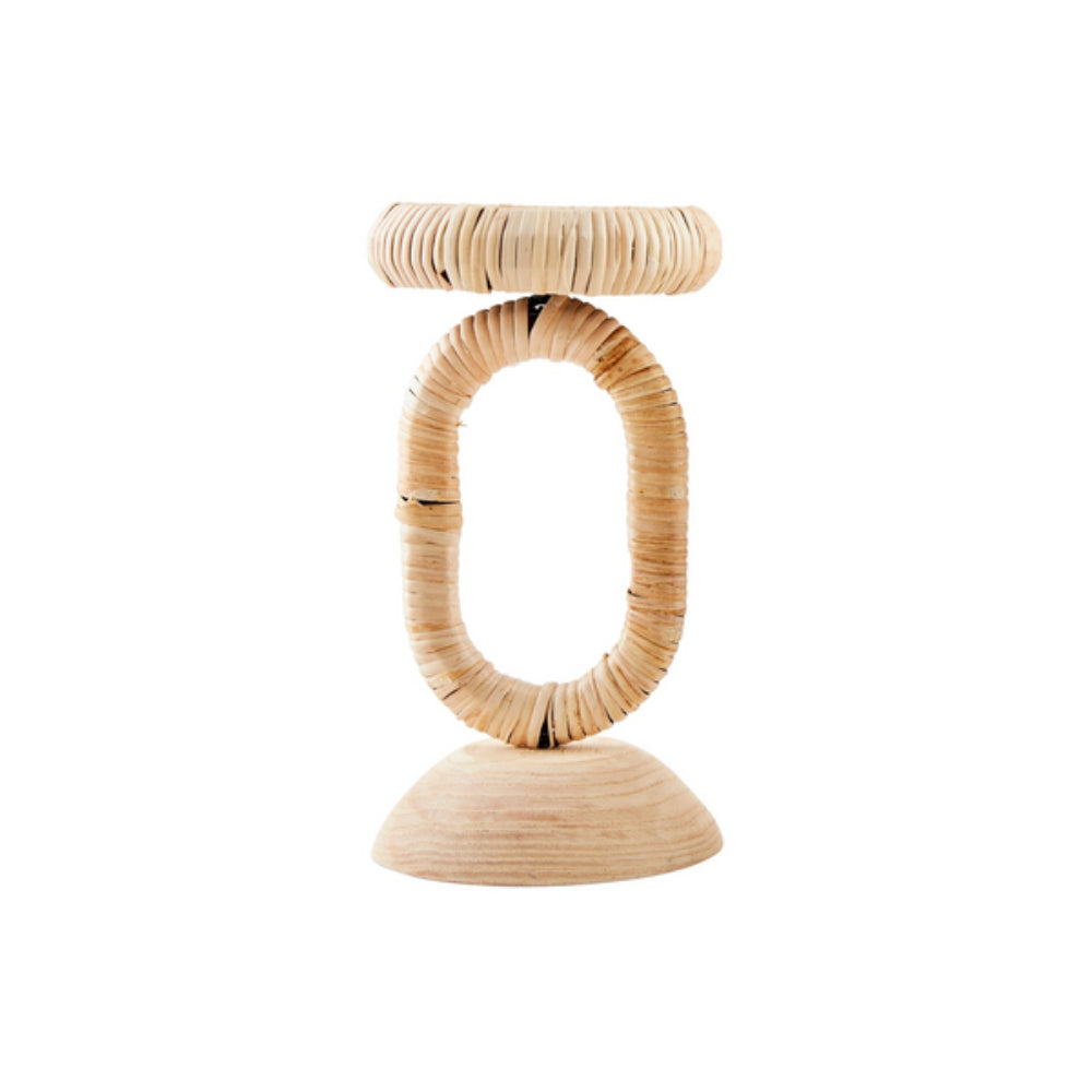 Exquisite Mud Pie Wicker - Wrapped Rattan Candlestick for Decorative Use