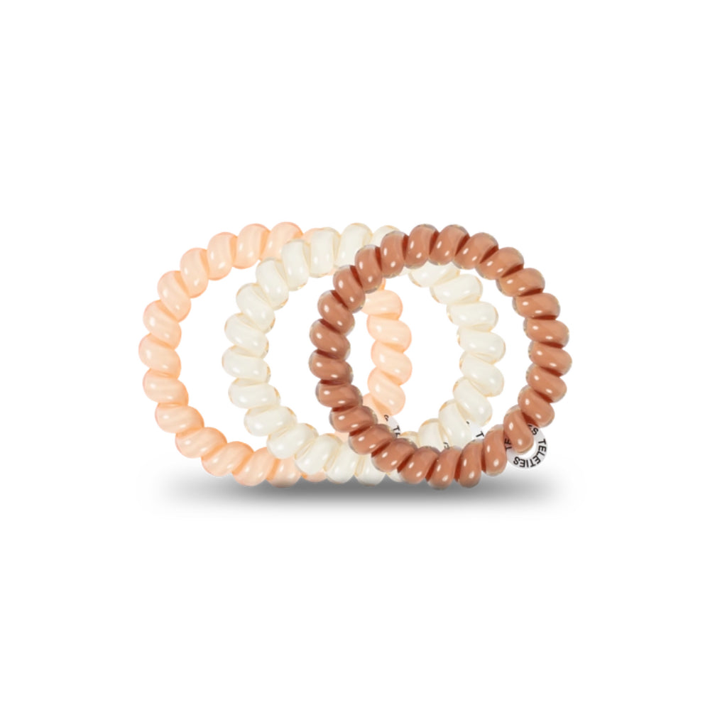 TELETIES Large Spiral Hair Coils - A Set of 3 Hair Ties for Nude - Loving Hair Stylists