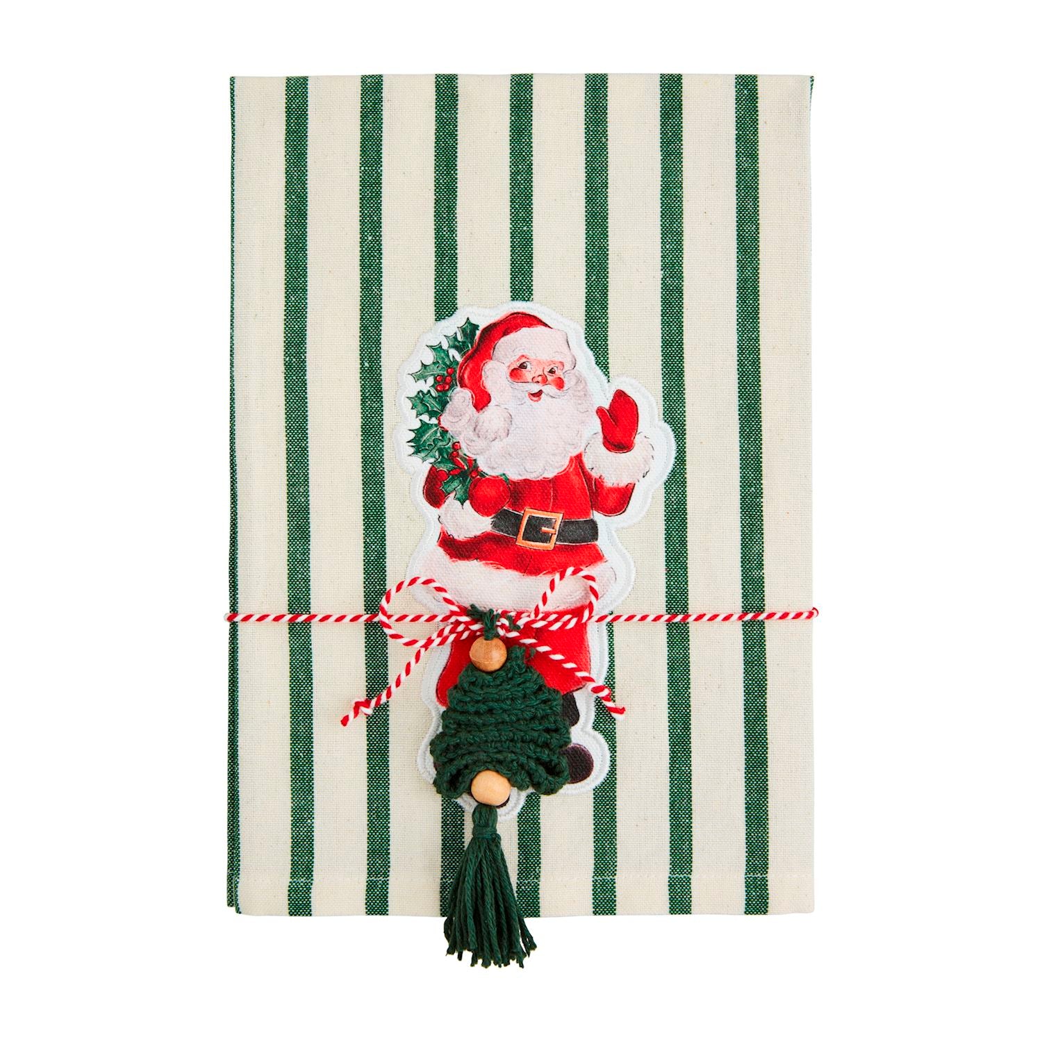 Mud Pie Classic Cotton Christmas Patch Hand Towel with 4 Styles
