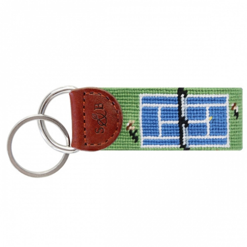 Smathers & Branson Tennis-themed Overhead Needlepoint Decorative Key Fob for Personalizing Keys