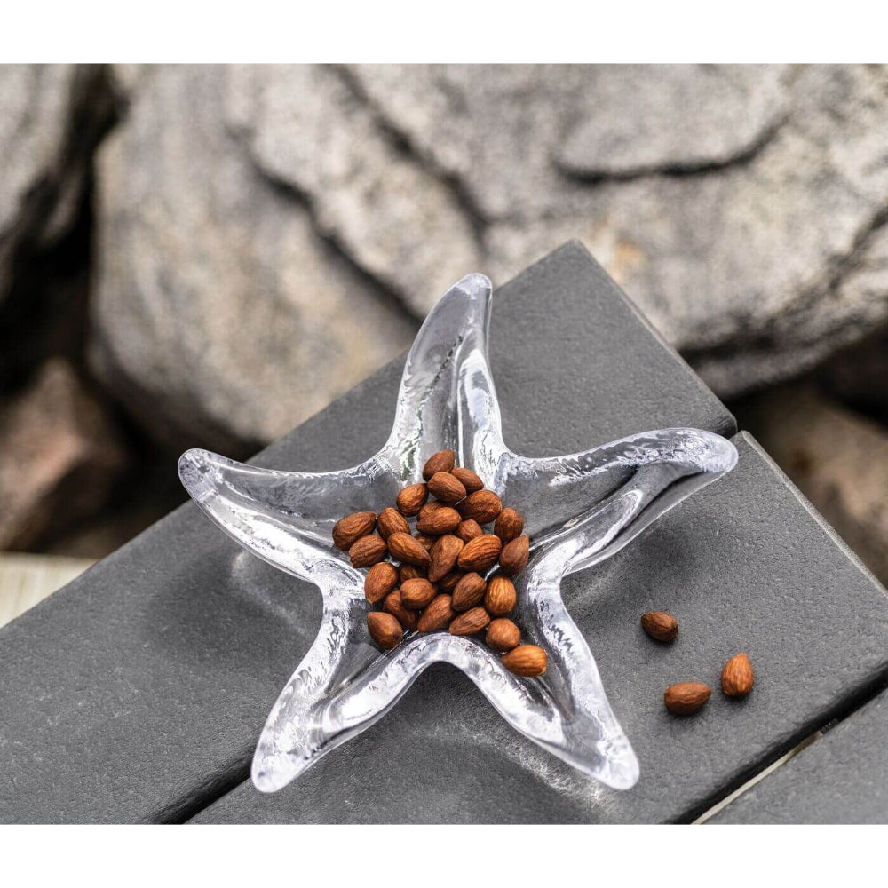 Simon Pearce Handmade Glass Starfish-shaped Serving Dish