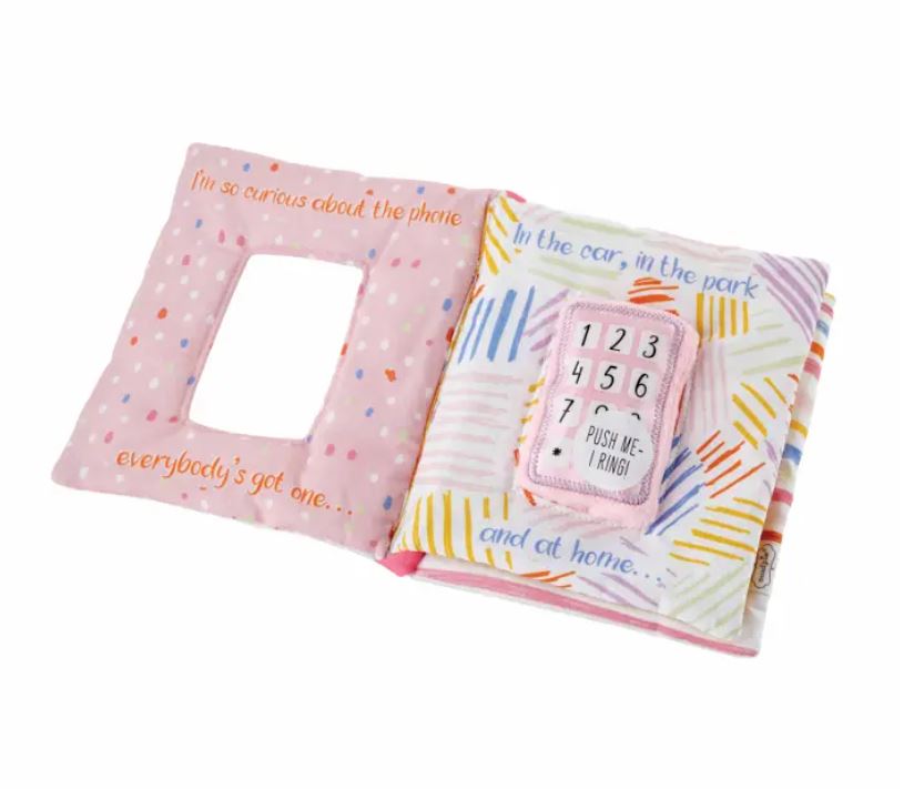 Mud Pie Adorable Pink Plush Phone and Book Set