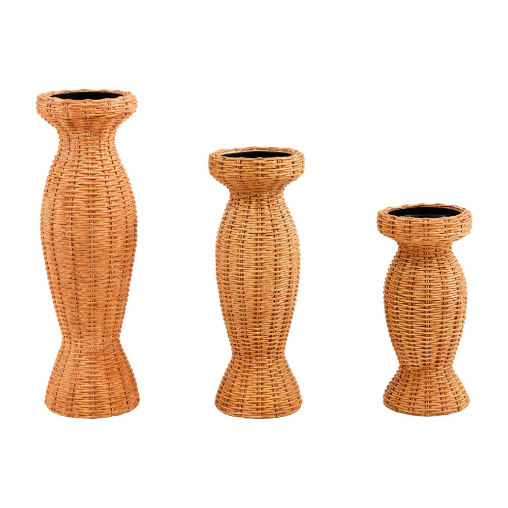 Mud Pie Woven Resin Decorative Candlestick for Home Decoration