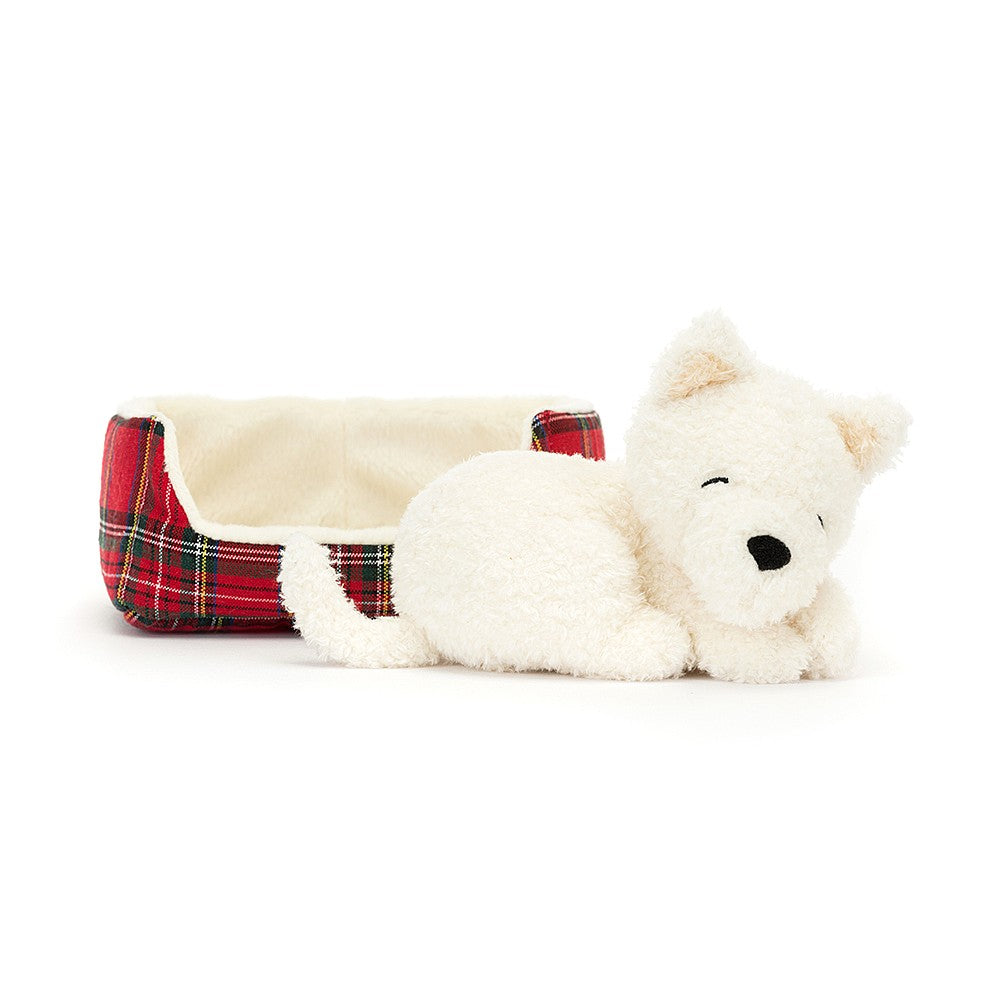 Jellycat Napping Puppy Stuffed Toy - Westie Breed