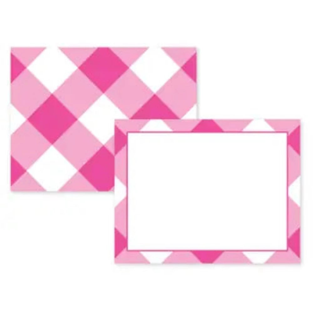 Pink Buffalo Check Design Boutique Flat Greeting Cards