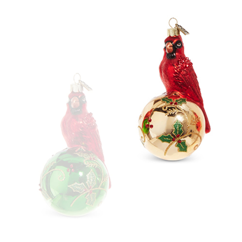 Raz Imports Exquisite Christmas Cardinal Glass Ornament for Tree Decor