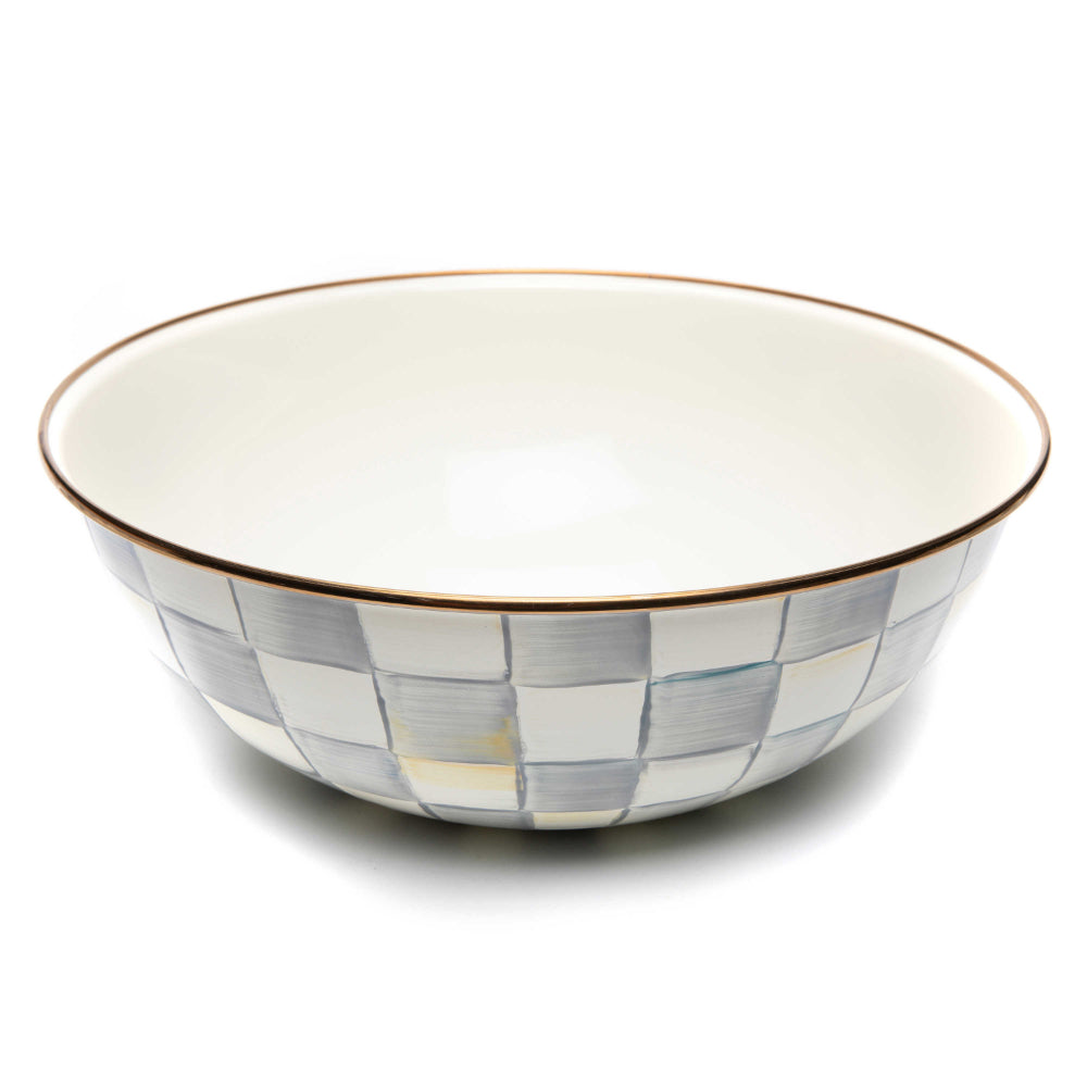 MacKenzie-Childs High - Quality Sterling Check Enamel Bowl for Everyday Use