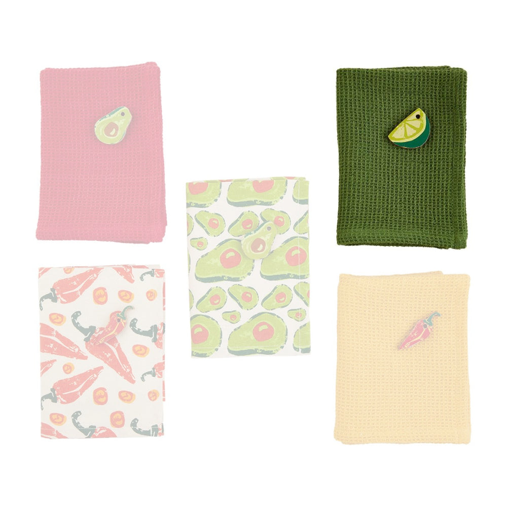 Mud Pie Fiesta Hand Towels for Kitchen and Bathroom Use