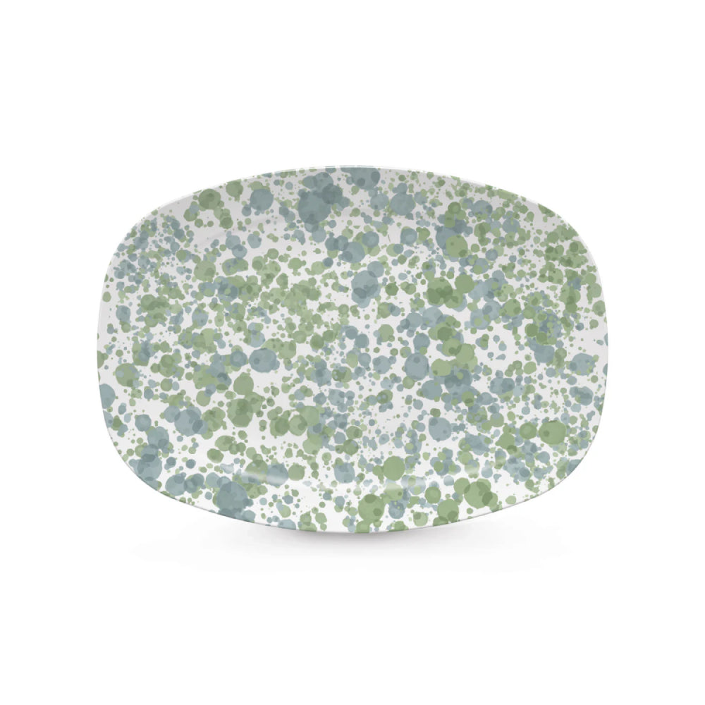 Exquisite Mariposa Teal and Green Color - Splashed Dining Platter