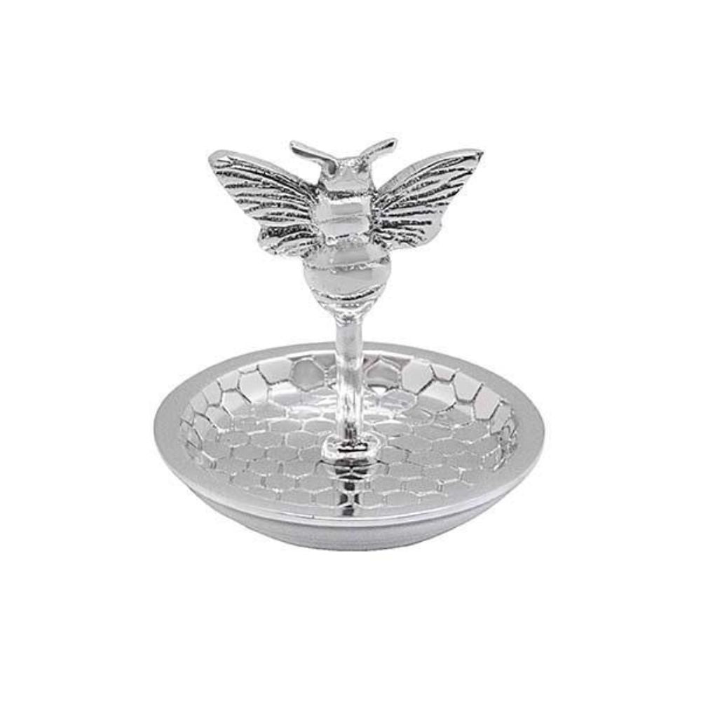 Handmade Recycled Aluminum Mariposa Honeybee and Honeycomb Ring Holder Dish