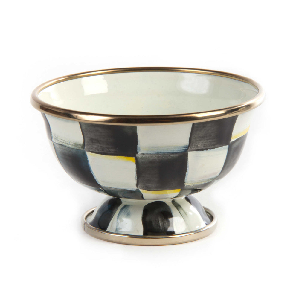 MacKenzie-Childs Courtly Check Enamel Small-sized Sugar Bowl for Tea Parties