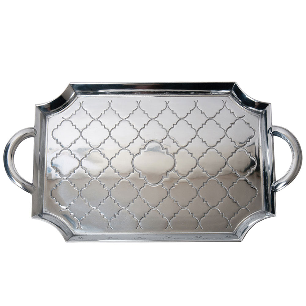 Exquisite Salisbury Casablanca Cast Aluminum Quatrefoil Trays in Various Sizes