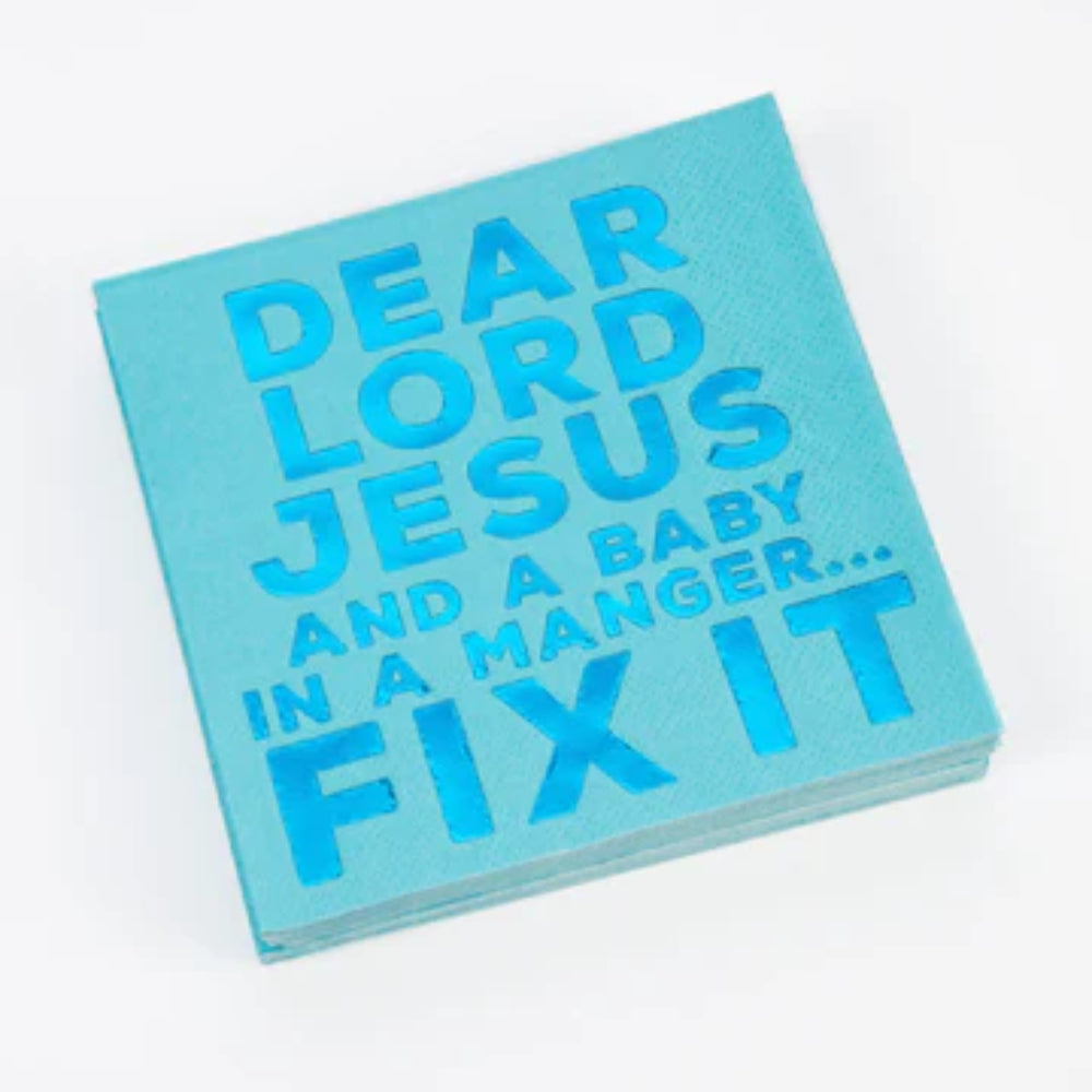 Luxurious Dear Lord Jesus Fix It Beverage Napkins - A Package Containing 20 Pieces