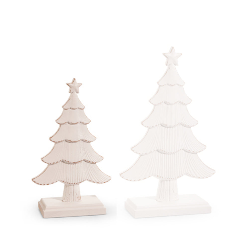 Whitewashed Decorative Trees in Two Sizes