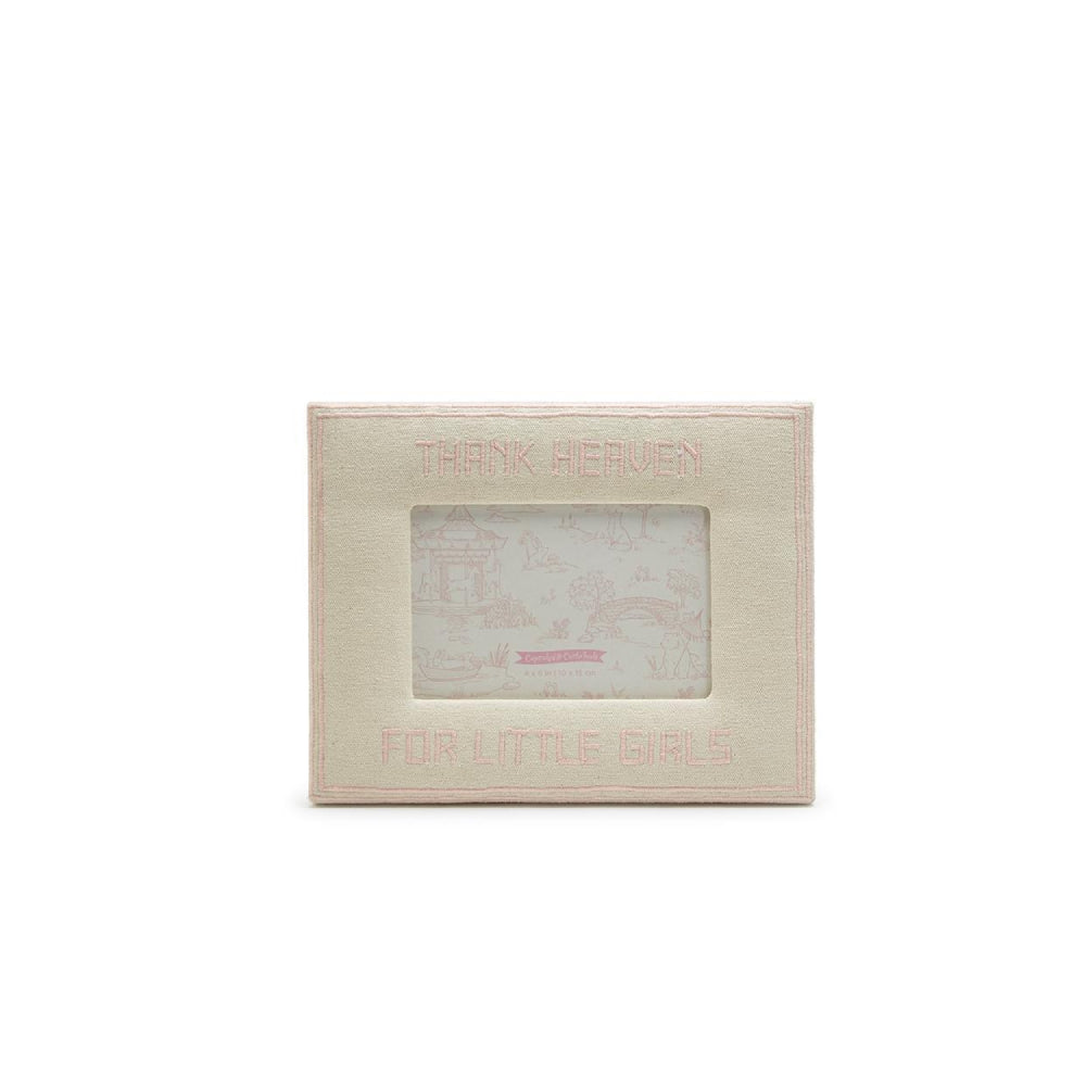Two's Company Thank Heaven Embroidered 4x6 Photo Frame for Cherishing Precious Memories