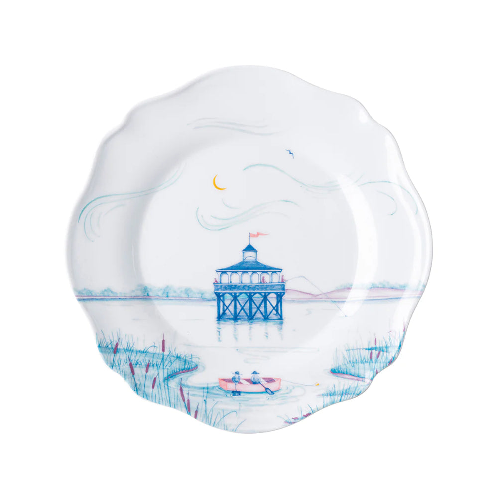 Juliska Country Estate Seaside Collection Melamine Dessert and Salad Plate Set - Four Piece Set with Distinct Styles