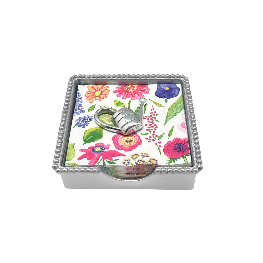 Charming Beaded Watering Can Napkin Box Set for Dining