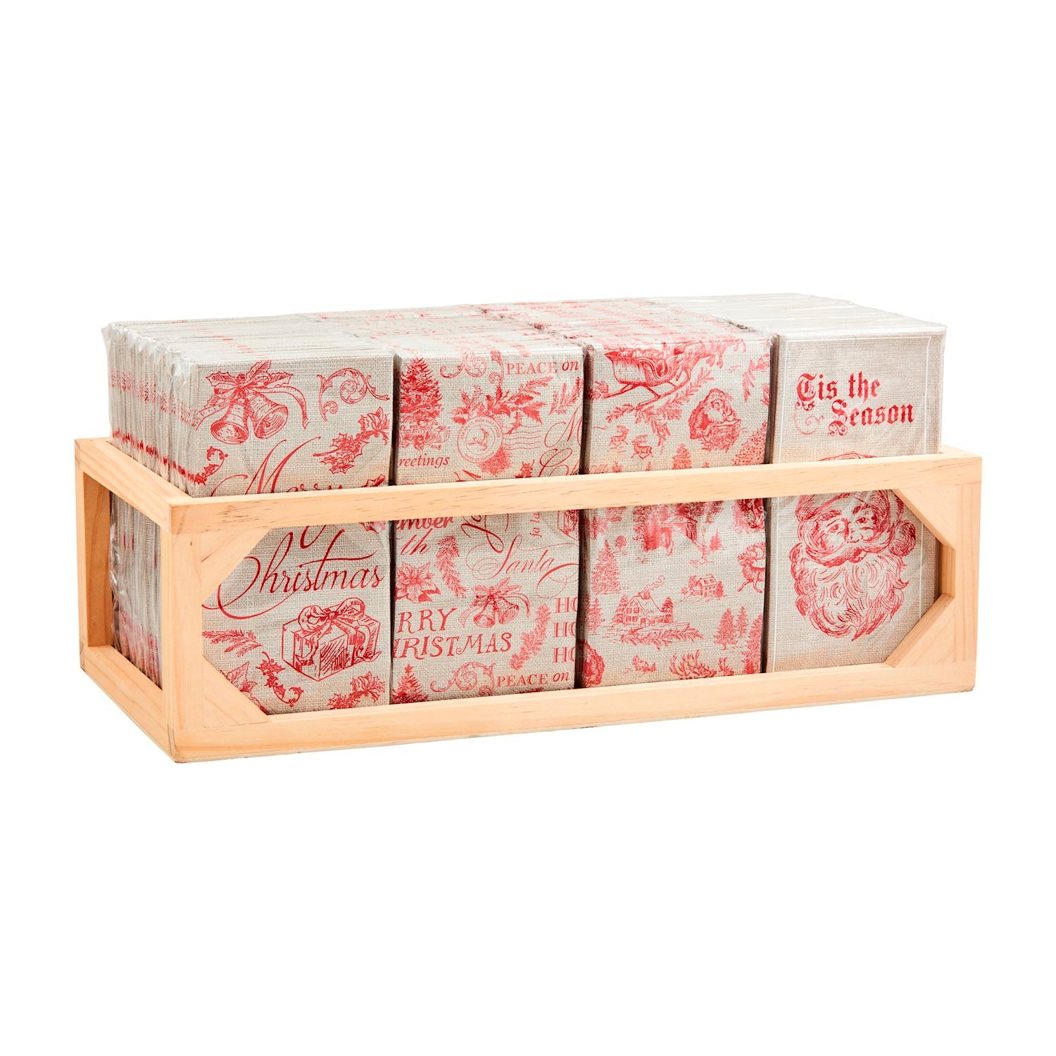 Mud Pie Toile-themed Holiday Guest Towel Set with 4 Styles