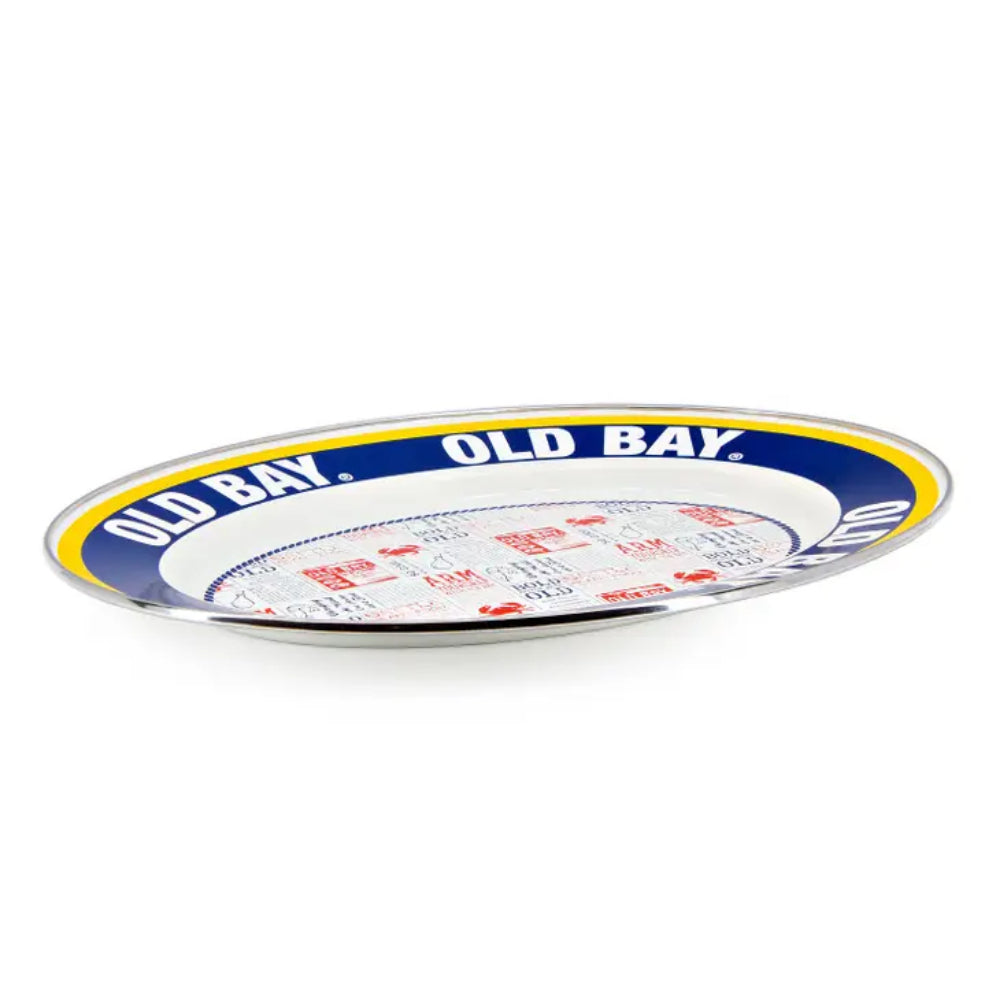 12x16 Inch Golden Rabbit Old Bay Enamel Oval Platter, Oven & Stovetop Safe