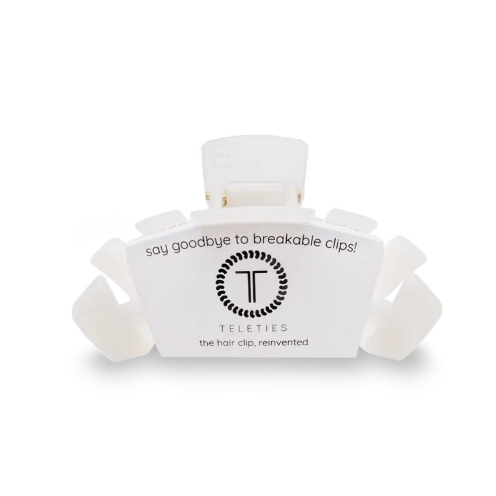 TELETIES Coconut White Bendable Hair Clips for All Hair Types