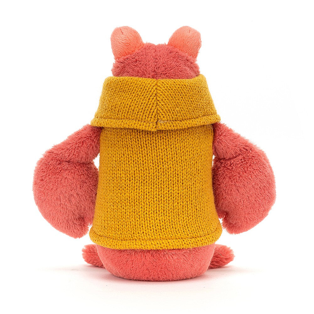 Jellycat Soft Toy Cozy Crew Yellow Lobster with Mustard Rollneck Jumper