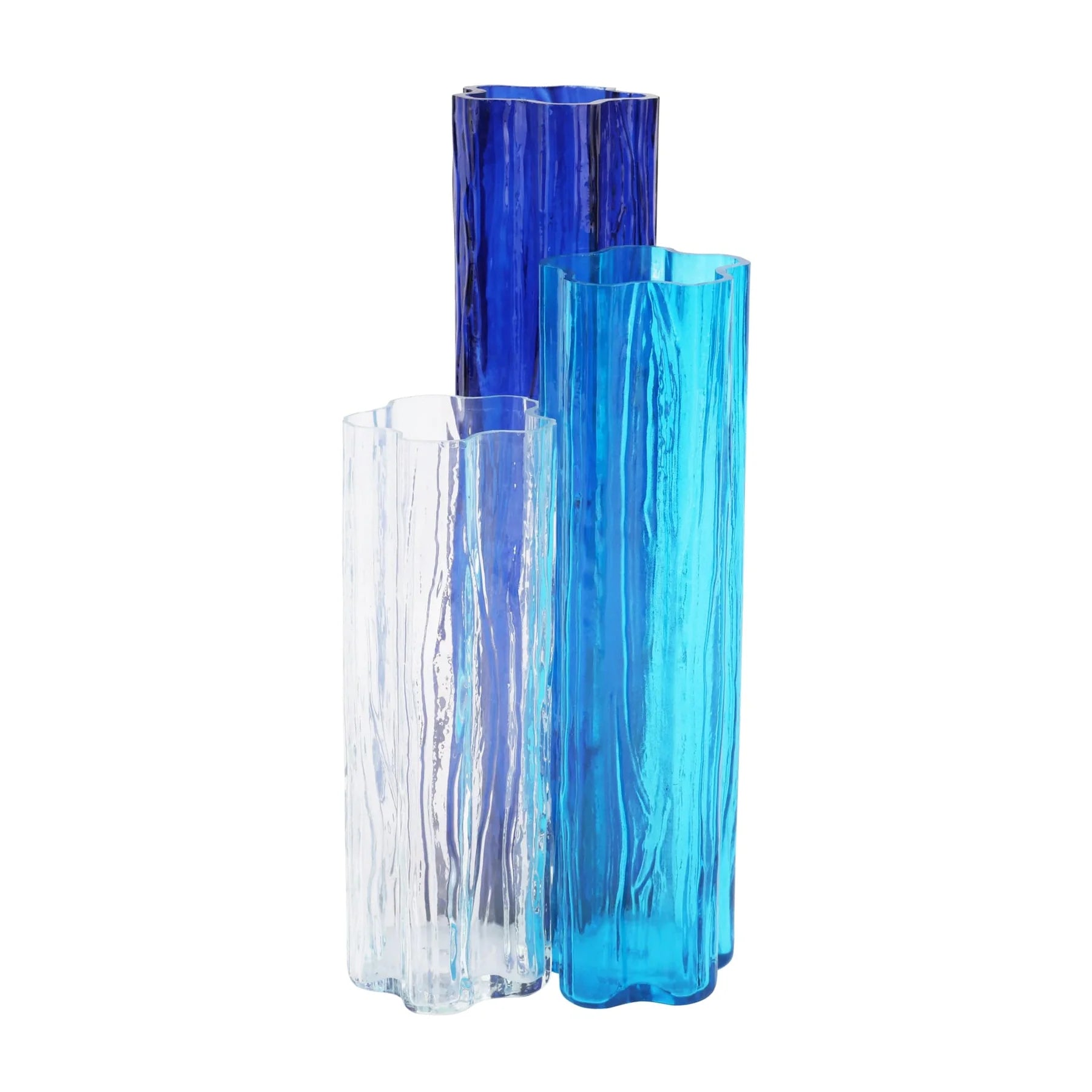 Vietri Set of 3 Flora Decorative Glass Vases for Small Arrangements
