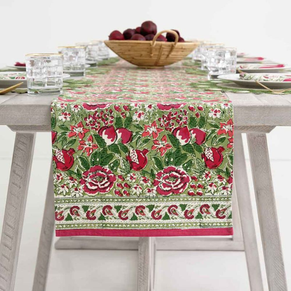Autumn Orchard Pomegranate Decorative Table Runner