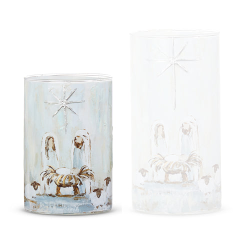 Raz Imports Decorative Holy Family Glass Container for Seasonal Decor