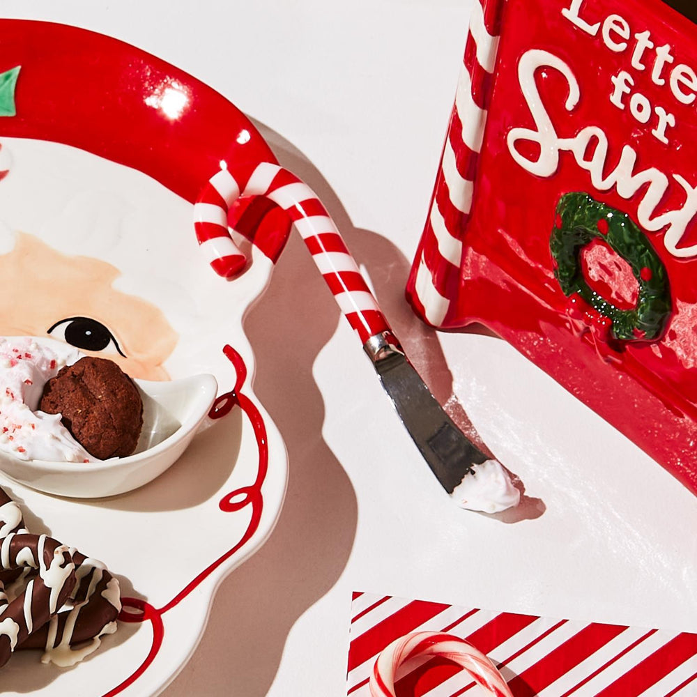 Two-piece Peppermint Twist Candy Cane-shaped Spreaders Set for Charcuterie