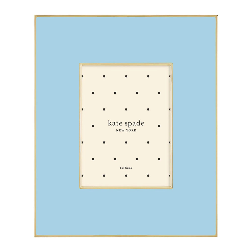 Kate Spade Blue 5 x 7 Vivid Stainless Steel & Enamel Picture Frame
