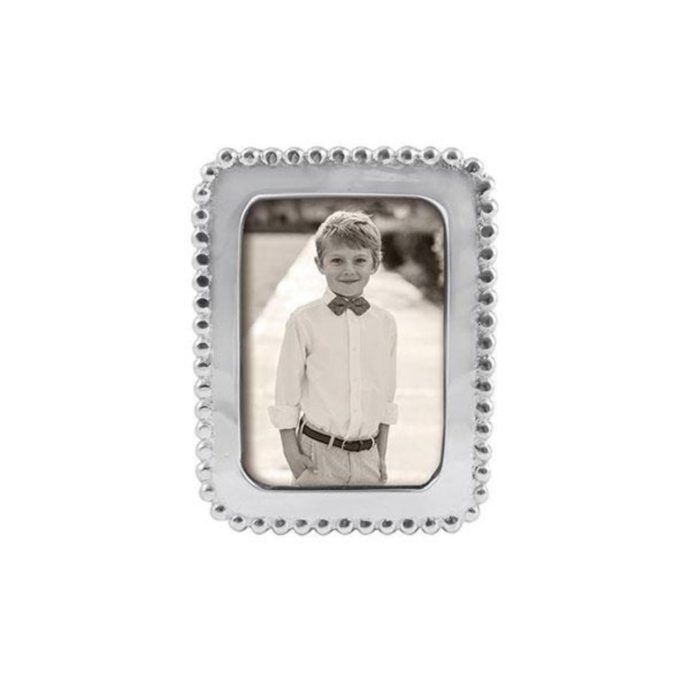 Beaded Ornamental Mariposa Picture Frame - Part of the Classic String of Pearls Collection