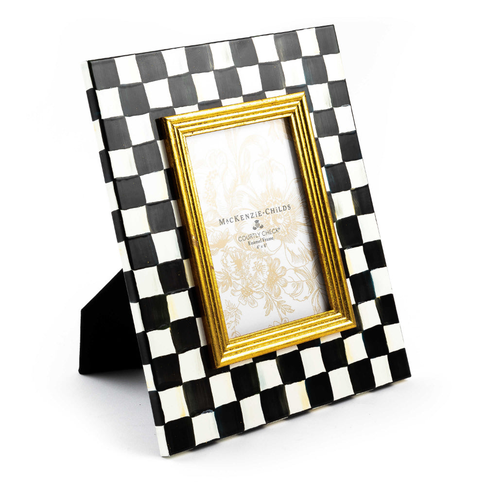 MacKenzie-Childs Exquisite Courtly Check Pattern Enamel Picture Frame