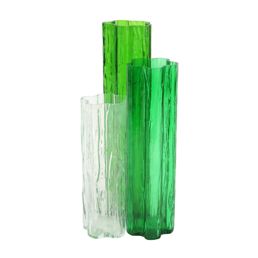 Vietri Set of 3 Flora Decorative Glass Vases for Small Arrangements